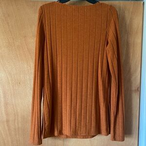 Anthropologie Women's Rust Ribbed Sweater